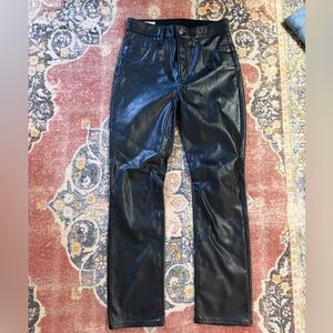 GAP Black Faux Leather Boot Cut Pants